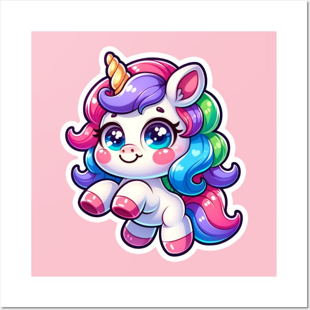 Kawaii Unicorn Wall Art by TranquilAsana